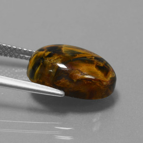 Pietersita multicolor natural de 6,15 ct, corte óvalo, opaco