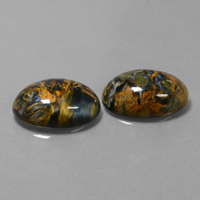 Gemas de pietersita multicolor natural de  ct, corte óvalo, opaco