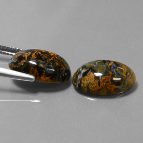 Gemas de pietersita multicolor natural de  ct, corte óvalo, opaco