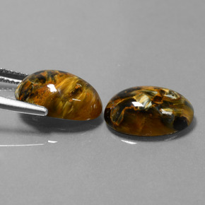 Gemas de Pietersita Multicolor natural de 9.38 ct, Corte Óvalo, Opaco