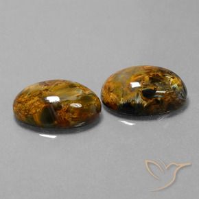 Gemas de Pietersita Multicolor natural de 9.70 ct, Ovalada, Opaco