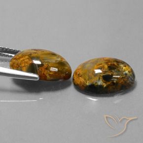 Gemas de Pietersita Multicolor natural de 9.70 ct, Ovalada, Opaco