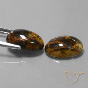 Gemas de Pietersita Multicolor natural de 10.09 ct, Ovalada, Opaco