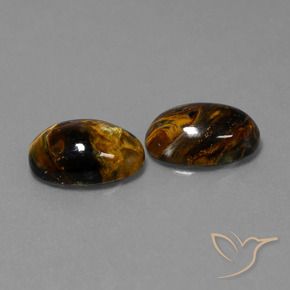 Gemas de Pietersita Multicolor natural de 9.80 ct, Ovalada, Opaco
