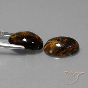 Gemas de Pietersita Multicolor natural de 9.80 ct, Ovalada, Opaco