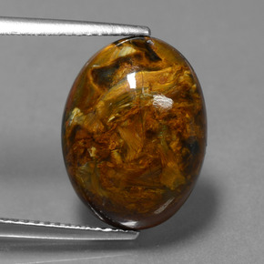 Pietersita multicolor natural de 7,19 ct, corte óvalo, opaco