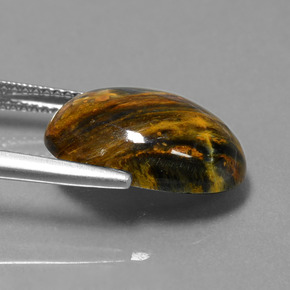 Pietersita Multicolor natural de 7.17 ct, Corte Óvalo, Opaco