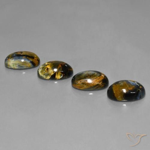 Gemas de Pietersita Multicolor natural de 19.27 ct, Corte Óvalo, Opaco
