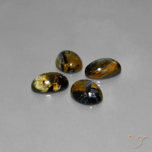 Gemas de Pietersita Multicolor natural de 19.27 ct, Corte Óvalo, Opaco