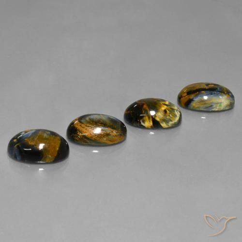 Gemas de Pietersita Multicolor natural de 19.27 ct, Corte Óvalo, Opaco