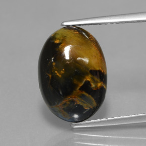 Pietersita multicolor natural de 4,99 ct, corte óvalo, opaco
