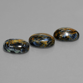 Gemas de pietersita multicolor natural de  ct, corte óvalo, opaco
