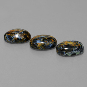 Gemas de pietersita multicolor natural de  ct, corte óvalo, opaco