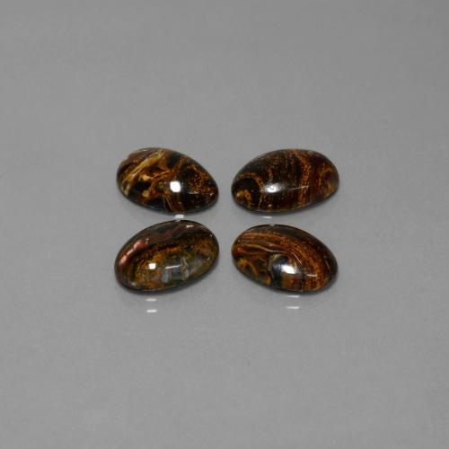 Gemas de Pietersita Multicolor natural de 15.49 ct, Corte Óvalo, Opaco