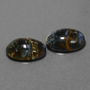 Gemas de pietersita multicolor natural de  ct, corte óvalo, opaco