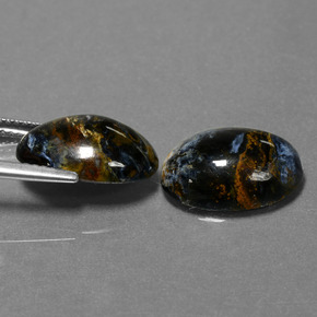 Gemas de pietersita multicolor natural de  ct, corte óvalo, opaco