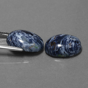 Gemas de pietersita multicolor natural de 9,79 ct, corte óvalo, opaco