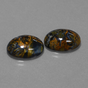 Gemas de pietersita multicolor natural de 9,26 ct, corte óvalo, opaco