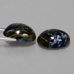 Gemas de pietersita multicolor natural de 11,20 ct, corte óvalo, opaco