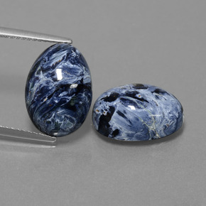 Gemas de pietersita multicolor natural de 10,91 ct, corte óvalo, opaco