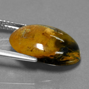 Pietersita multicolor natural de 5,93 ct, corte óvalo, opaco
