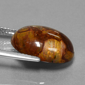 Pietersita Multicolor natural de 8.30 ct, Corte Óvalo, Opaco