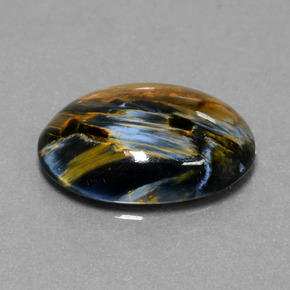 Pietersita multicolor natural de 6,41 ct, corte óvalo, opaco