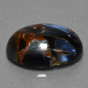 Pietersita multicolor natural de 4,81 ct, corte óvalo, opaco