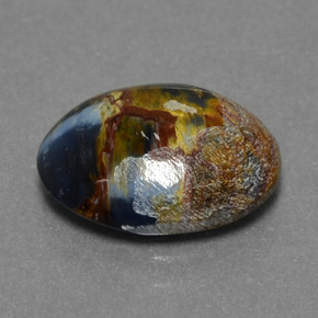 Pietersita multicolor natural de 3,48 ct, corte óvalo, opaco