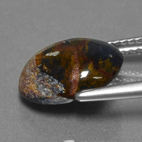Pietersita multicolor natural de 3,48 ct, corte óvalo, opaco