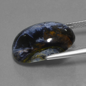 Pietersita multicolor natural de 10,63 ct, corte óvalo, opaco