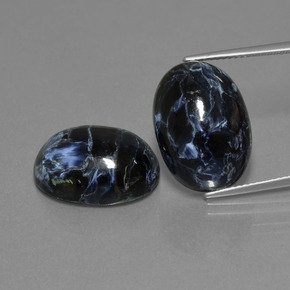 Gemas de pietersita multicolor natural de  ct, corte óvalo, opaco