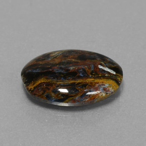 Pietersita multicolor natural de 3,16 ct, corte óvalo, opaco