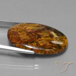 Pietersita Multicolor natural de 22.71 ct, Ovalada, Opaco