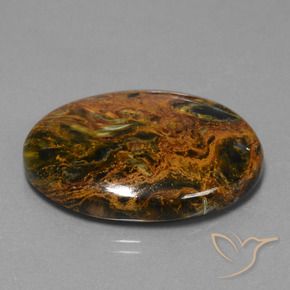 Pietersita Multicolor natural de 34.22 ct, Ovalada, Opaco