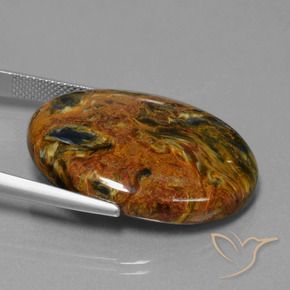Pietersita Multicolor natural de 34.22 ct, Ovalada, Opaco