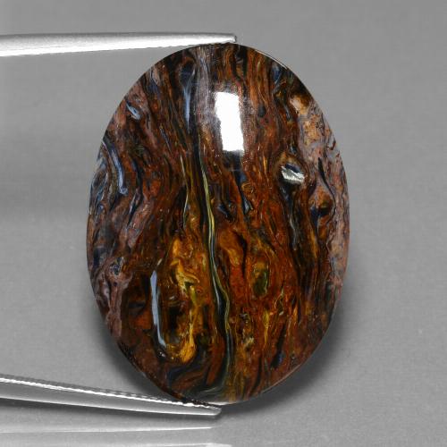 Pietersita Multicolor natural de 24.57 ct, Corte Óvalo, Opaco