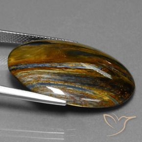 Pietersita Multicolor natural de 20.70 ct, Ovalada, Opaco