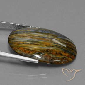 Pietersita Multicolor natural de 24.13 ct, Ovalada, Opaco