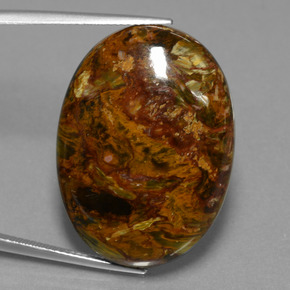 Pietersita Multicolor natural de 37.98 ct, Corte Óvalo, Opaco