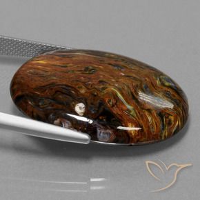 Pietersita Multicolor natural de 29.04 ct, Ovalada, Opaco