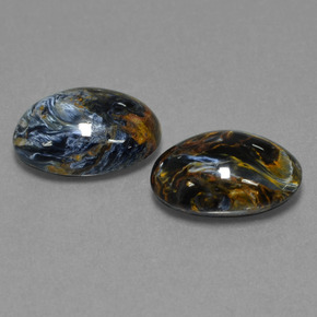 Gemas de pietersita multicolor natural de 10,63 ct, corte óvalo, opaco