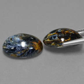 Gemas de pietersita multicolor natural de 10,63 ct, corte óvalo, opaco