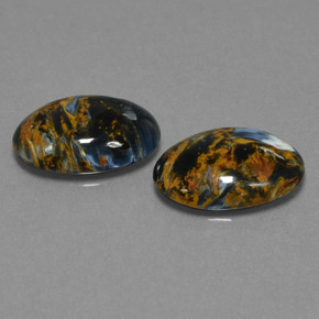 Gemas de pietersita multicolor natural de  ct, corte óvalo, opaco