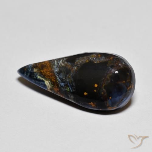 Pietersita Multicolor natural de 5.22 ct, En forma de pera, Opaco
