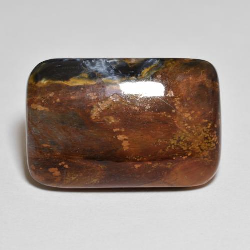 Pietersita multicolor natural de 9,75 ct, corte cojín, opaco