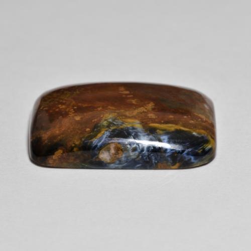 Pietersita multicolor natural de 9,75 ct, corte cojín, opaco