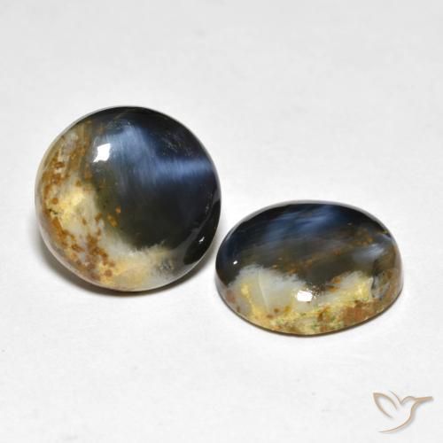 Gemas de Pietersita Multicolor natural de 12.86 ct, Redondo, Opaco