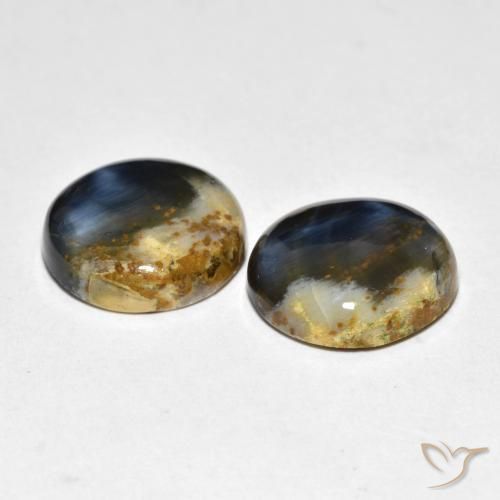 Gemas de Pietersita Multicolor natural de 12.86 ct, Redondo, Opaco