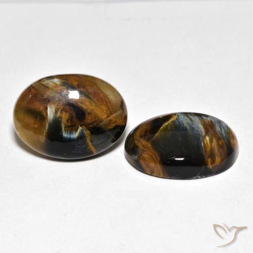 Gemas de Pietersita Multicolor natural de 12.67 ct, Ovalada, Opaco
